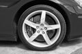 Miami Beach, Florida USA - April 15, 2021: red Ferrari wheel tire with car brand