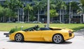 Miami Beach, Florida USA - April 15, 2021: yellow lamborghini diablo v12 6.2L, side view. Royalty Free Stock Photo