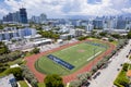 Miami Beach, Florida, USA - of Abel Holtz Stadium, a track and field oval and football field. Part of Flamingo