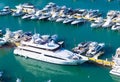 Miami Beach, Florida USA - March 23, 2021: luxury boats in yacht harbor on summer Royalty Free Stock Photo