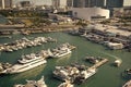 Miami Beach, Florida USA - March 23, 2021: luxury boats in yacht harbour on summer Royalty Free Stock Photo