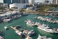 Miami Beach, Florida USA - March 23, 2021: luxury boats in yacht harbour on summer Royalty Free Stock Photo