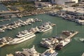 Miami Beach, Florida USA - March 23, 2021: luxury boats in yacht port on summer Royalty Free Stock Photo