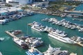 Miami Beach, Florida USA - March 23, 2021: luxury boats in yacht port on summer Royalty Free Stock Photo