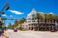 Miami Beach, Florida, USA, Ocean Drive at day time. Typical example of Art Deco style architecture. South Beach. Art