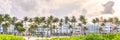 MIAMI BEACH, FLORIDA USA - September 10, 2019: Panorama of Ocean Drive in Miami Beach, famous travel destination for Royalty Free Stock Photo