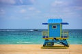 Miami Beach, Florida, USA sunrise and life guard tower. Miami Beach, Florida. Royalty Free Stock Photo