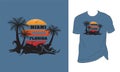 Miami Beach Florida Vector Vintage T- Shirt Design Royalty Free Stock Photo