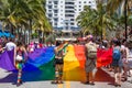 Miami Beach Gay Pride Parade Flag Behind Royalty Free Stock Photo