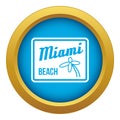 Miami beach icon blue vector isolated Royalty Free Stock Photo