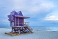 Miami beach lifeguard stand in the Florida. South beach. Travel holiday ocean location concept. Royalty Free Stock Photo