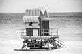 Miami Beach Lifeguard Stand in the Florida sunshine. World famous travel location. Royalty Free Stock Photo