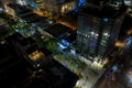 Miami Beach Lincoln Road night aerial photo Royalty Free Stock Photo