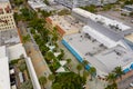 Miami Beach Lincoln Road shops closed observing social distancing order by president Trump shot with drone