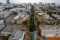 Miami Beach Lincoln Road shops closed observing social distancing order by president Trump shot with drone