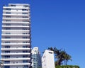 Miami Beach Luxury Condo Towers on the Shores of the Intra-Coastal Waterway Royalty Free Stock Photo