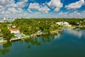 Miami Beach luxury waterfront real estate shot with a drone