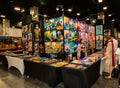 Florida Supercon in South Beach Miami Convention Center: colorful posters, souvenirs, signs, symbols, vendor booths