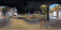 Miami Beach night 360 spherical photo 5th Street and Lenox Ave Royalty Free Stock Photo