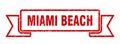 Miami Beach ribbon banner. Miami Beach grunge band sign. Royalty Free Stock Photo