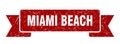 Miami Beach ribbon banner. Miami Beach grunge band sign. Royalty Free Stock Photo