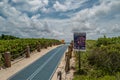 Miami Beach. Beach sign of the rules. Ocean Walkway in Miami Beach. Path to the ocean. Royalty Free Stock Photo