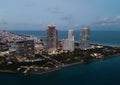 Miami Beach skyline. Miami from above. South beach with skyscrapers. Royalty Free Stock Photo