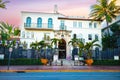 Miami Beach South Beach Versace mansion street view at sunset