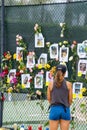 Photo wall of the lost or missing people from the Chaplain Towers collapse on June 24 2021