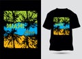Miami Beach T-Shirt design Template Royalty Free Stock Photo