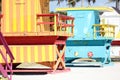 Miami beach typical lifeguard house colorful baywatch south beach Royalty Free Stock Photo