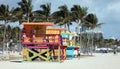 Miami beach typical lifeguard house colorful baywatch south beach Royalty Free Stock Photo