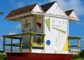 Miami beach typical lifeguard house colorful baywatch south beach Royalty Free Stock Photo