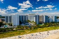 Miami Beachfront condos and hotels with beautiful blue sky Royalty Free Stock Photo