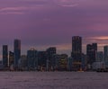 Miami City Downtown district buildings at sunset Royalty Free Stock Photo