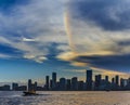 Miami City Downtown district buildings at sunset Royalty Free Stock Photo