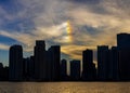 Miami City Downtown district buildings at sunset Royalty Free Stock Photo