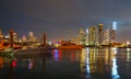 Miami city night skyline. Miami cityscape at night. Royalty Free Stock Photo