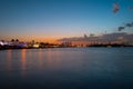 Miami city night skyline. Miami cityscape at night. Royalty Free Stock Photo