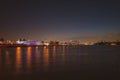 Miami city night skyline. Miami cityscape at night. Royalty Free Stock Photo