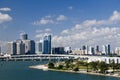 Miami city skyline with bridge