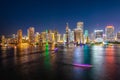 Miami city skyline at night, Florida. Royalty Free Stock Photo