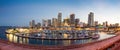 Miami city skyline panorama at twilight