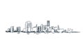 Miami city usa vector sketch landscape line illustration skyline Royalty Free Stock Photo