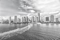 Miami dawntown, USA. view of Miami downtown skyline at sunny and cloudy day with amazing architecture. Luxury life Royalty Free Stock Photo