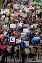 Miami Downtown, FL, USA - JUNE 12, 2020: Black Lives Matter. Thousands protest. Crowd.