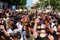 Miami Downtown, FL, USA - MAY 31, 2020: Black Lives Matter, I Cant Breathe Protest for George Floyd. Royalty Free Stock Photo