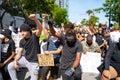 Miami Downtown, FL, USA - MAY 31, 2020: Black Lives Matter. Many american people went to peaceful protests in the US