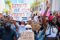 Miami Downtown, FL, USA - MAY 31, 2020: Black Lives Matter. Many american people went to peaceful protests in the US