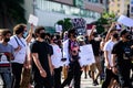 Miami Downtown, FL, USA - MAY 31, 2020: Black Lives Matter. Many american people went to peaceful protests in the US